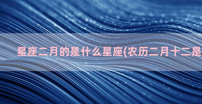 星座二月的是什么星座(农历二月十二是什么星座)