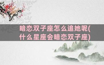 暗恋双子座怎么追她呢(什么星座会暗恋双子座)