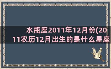 水瓶座2011年12月份(2011农历12月出生的是什么星座)