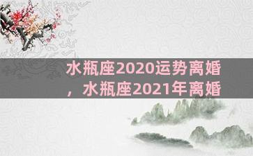 水瓶座2020运势离婚，水瓶座2021年离婚