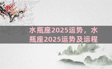 水瓶座2025运势，水瓶座2025运势及运程