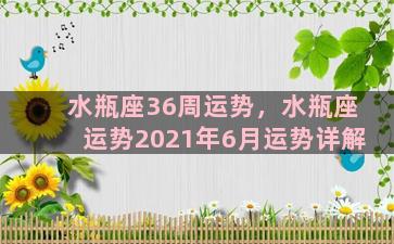 水瓶座36周运势，水瓶座运势2021年6月运势详解