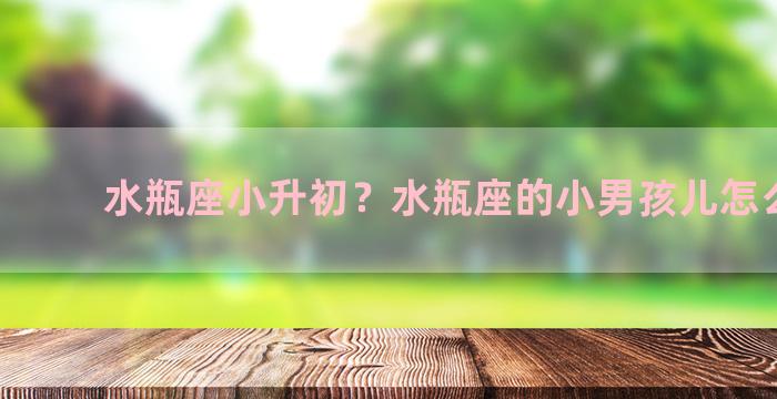 水瓶座小升初？水瓶座的小男孩儿怎么教育