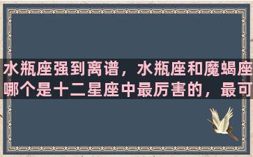 水瓶座强到离谱，水瓶座和魔蝎座哪个是十二星座中最厉害的，最可怕的