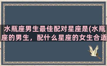 水瓶座男生最佳配对星座是(水瓶座的男生，配什么星座的女生合适啊)