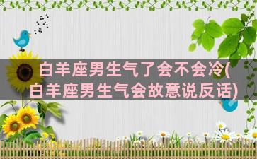 白羊座男生气了会不会冷(白羊座男生气会故意说反话)