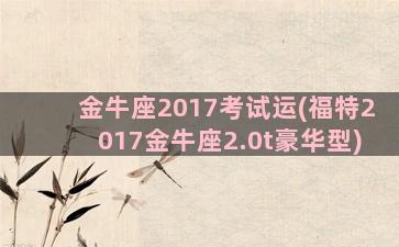 金牛座2017考试运(福特2017金牛座2.0t豪华型)