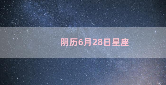 阴历6月28日星座